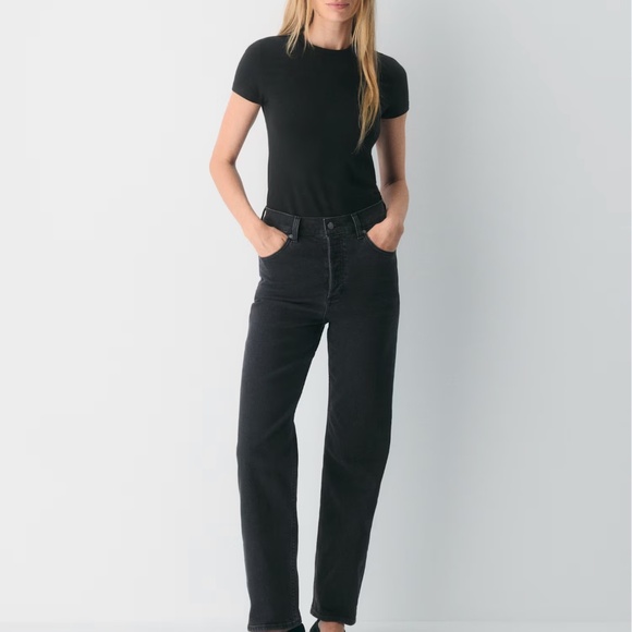 Aritzia Denim Forum The Arlo Hi-rise Straight Jean (Black) - Picture 2 of 6